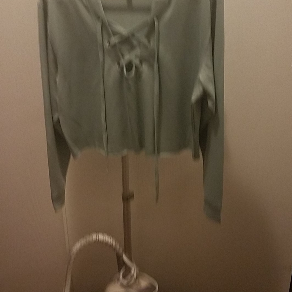 Express one eleven lace-up cropped hoodie